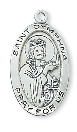 Sterling Silver Medal Of Saint Dymphna With Chain Engravable