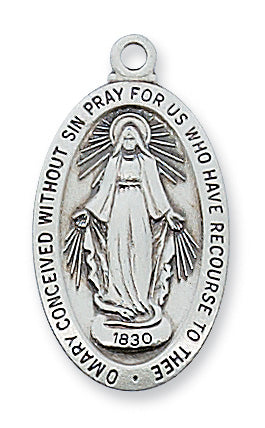Sterling Silver Miraculous With Chain 