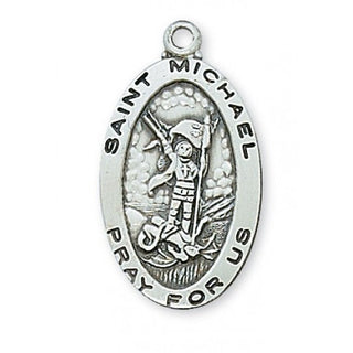 Sterling Silver Medal Of Saint Michael Chain Engravable