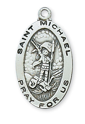 Sterling Silver Medal Of Saint Michael Chain Engravable