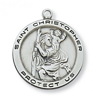 Sterling Silver Saint Christopher With Chain 