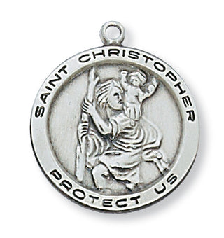 Sterling Silver Saint Christopher With Chain 