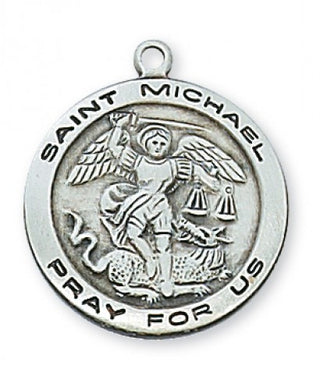 Sterling Silver Saint Michael With Chain