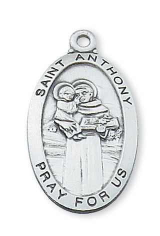Sterling Silver Medal Of Saint AnthonyInch Chain Engravable