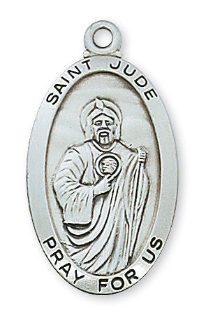Sterling Silver Medal Of Saint JudeInch Chain Engravable