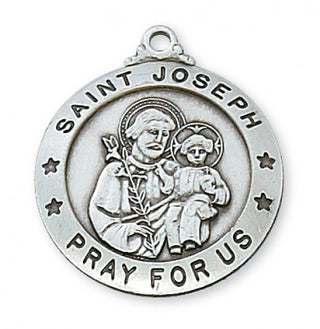 Sterling Silver Saint Joseph WithInch Chain
