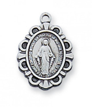Sterling Silver Miraculous Medal Chain Box