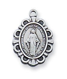 Sterling Silver Miraculous Medal Chain Box