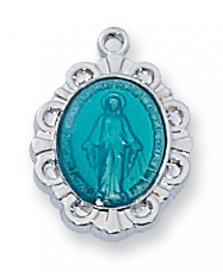 Sterling Silver Blue Miraculous 13" Chain & Box"