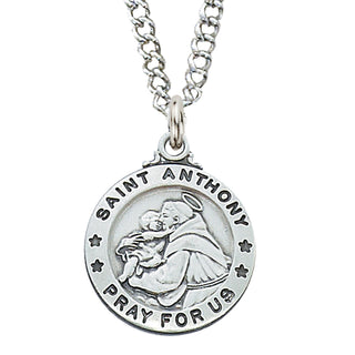 Sterling Silver Medal Of Saint Anthony Chain Engravable