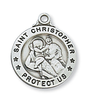 Sterling Silver Medal Of Saint Christopher Ch Engravable