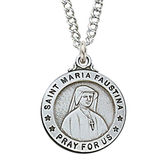 Sterling Silver Medal Of Saint Maria Faustina Ch Engravable
