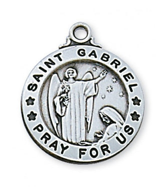 Sterling Silver Medal Of Saint Gabriel Chain Engravable