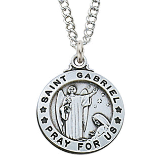 Sterling Silver Medal Of Saint Gabriel Chain Engravable