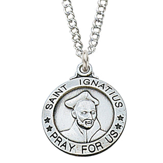 Sterling Silver Medal Of Saint Ignatius Chain Box Engravable