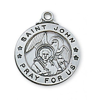 Sterling Silver Medal Of Saint John The Evang Ch B Engravable