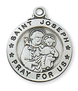 Sterling Silver Medal Of Saint Joseph Chain Engravable