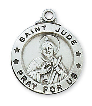 Sterling Silver Medal Of Saint Jude Chain Engravable