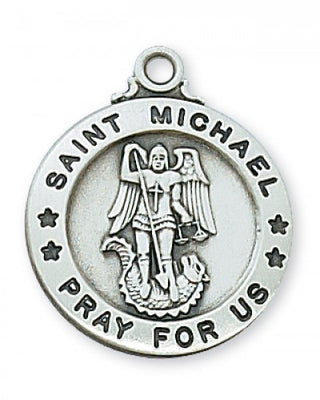 Pewter St Michael Medal with Chain