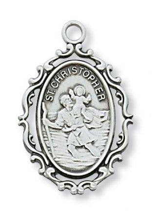 Sterling Silver Christopher with 18" Chain