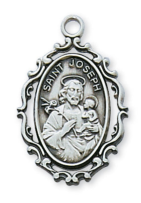 Sterling Silver Saint Joseph With Chain