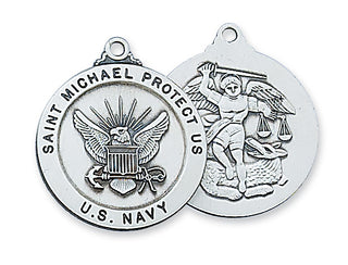 Sterling Silver Navy Service MedalInch Ch