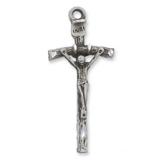Sterling Silver Papal Crucifix WithInch Chain