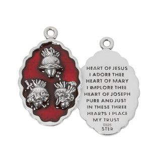  Chain Sterling Silver Red Enam Hearts L4Rd