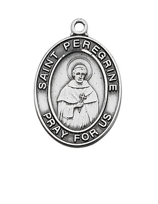 Pewter St. Peregrine 18-inch Chain &B