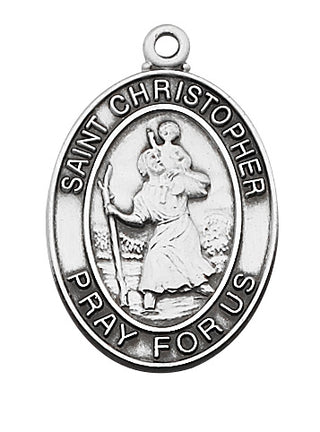 Sterling Silver Saint Christopher Pendant L4Ch