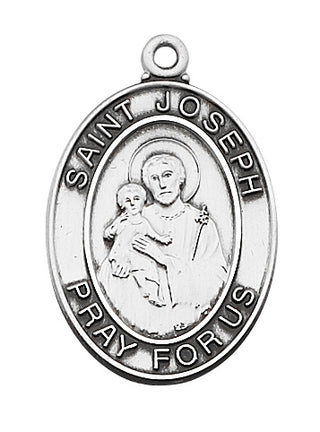 Sterling Silver Saint Joseph Pendant L4Js