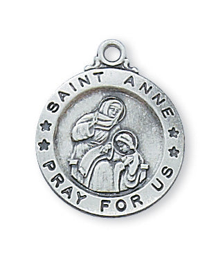 Sterling Silver Sml St. Anne with 18-inch Chain