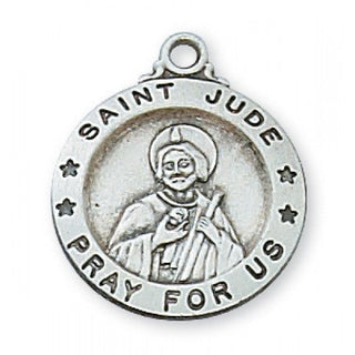 Sterling Silver Medal Of Saint Jude With Chain