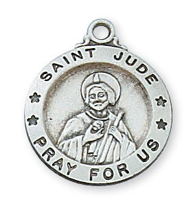 Sterling Silver Medal Of Saint Jude With Chain