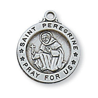 Pewter St. Peregrine 18-inch Chain &B