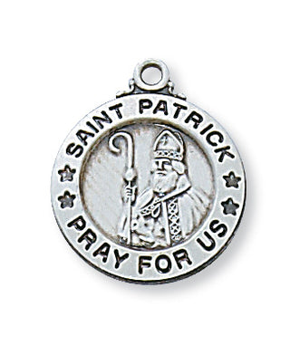 Sterling Silver Medal Of Saint Patrick Chain
