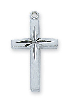 Sterling Silver Eng Cross With Chain