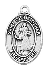 Sterling Silver Saint Christopher Pendant L