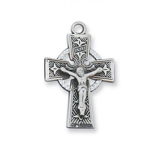 Sterling Silver Celtic Crucifix With Chain