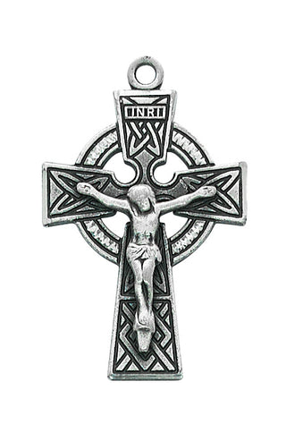 Sterling Silver Celtic CrucifixInch Chain