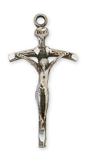 Sterling Silver Papal Crucifix With Chain
