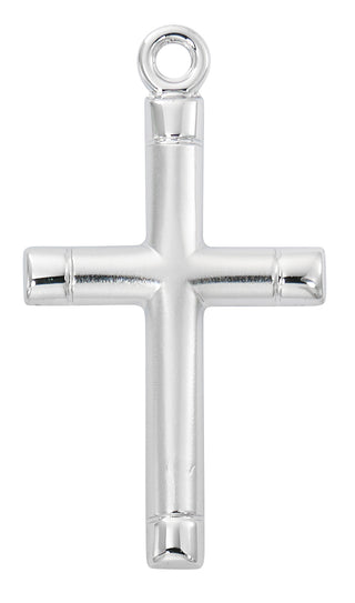 Sterling Silver Cross With Polished Tips L