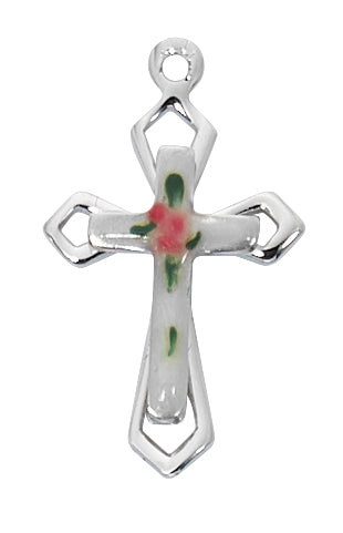 Sterling Silver Cloisonne Cross L4