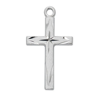  Chain Gold Over Sterling Silver Cross Wbri J4