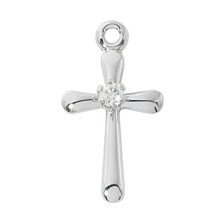 Sterling Silver Cross With Stone L4