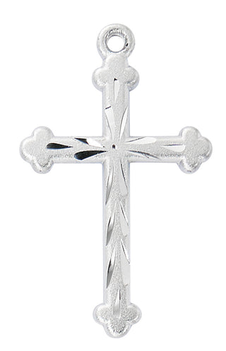  Chain Gold Over Sterling Silver Cross Wbri J