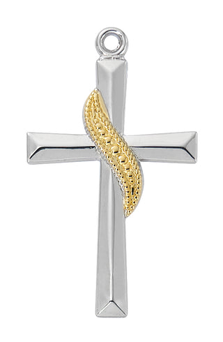 Sterling Silver Cross With Gold L