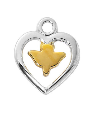  Chain Sterling Silver Tutone Heart Wdove L