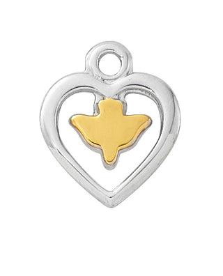 Sterling Silver Cross With Gold Dove L
