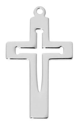 Sterling Cross Cut Out Nail Cross L